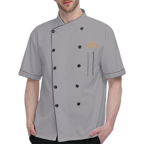 ActiveFit Half Sleeve Grey Chef Coat